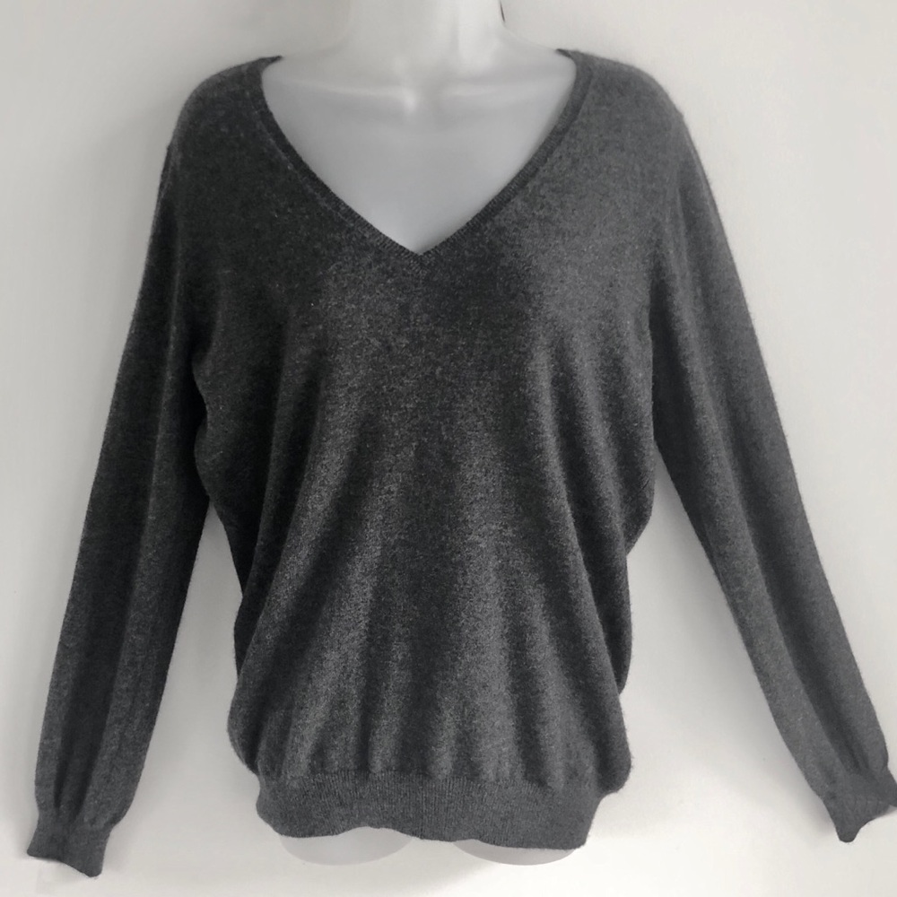 UNIQLO Grey Cashmere V Neck  Sweater XL